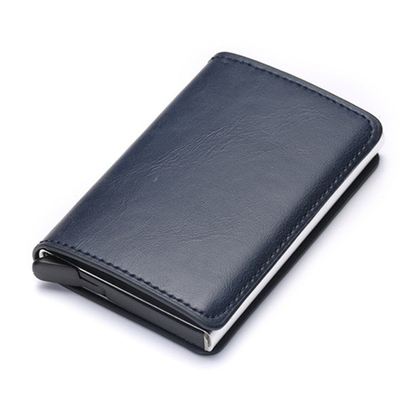 Credit Card Holder Men Woman Smart Wallet RFID Cardholder Carbon Fiber Leather Wallet Money Clip Purse Card Case