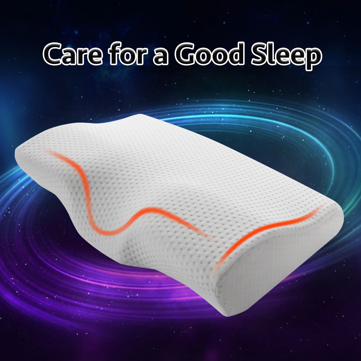 Memory Foam Bedding Pillow Neck protection Slow Rebound Memory Foam Butterfly Shaped Pillow Health Cervical Neck size in 50*30CM