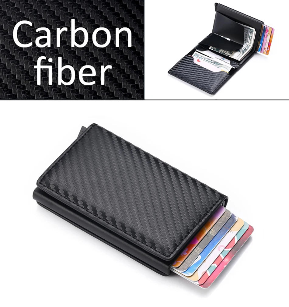 Credit Card Holder Men Wallet RFID Blocking Protected Aluminium Box PU leather Wallets with Money Clip Designer pasjeshouder