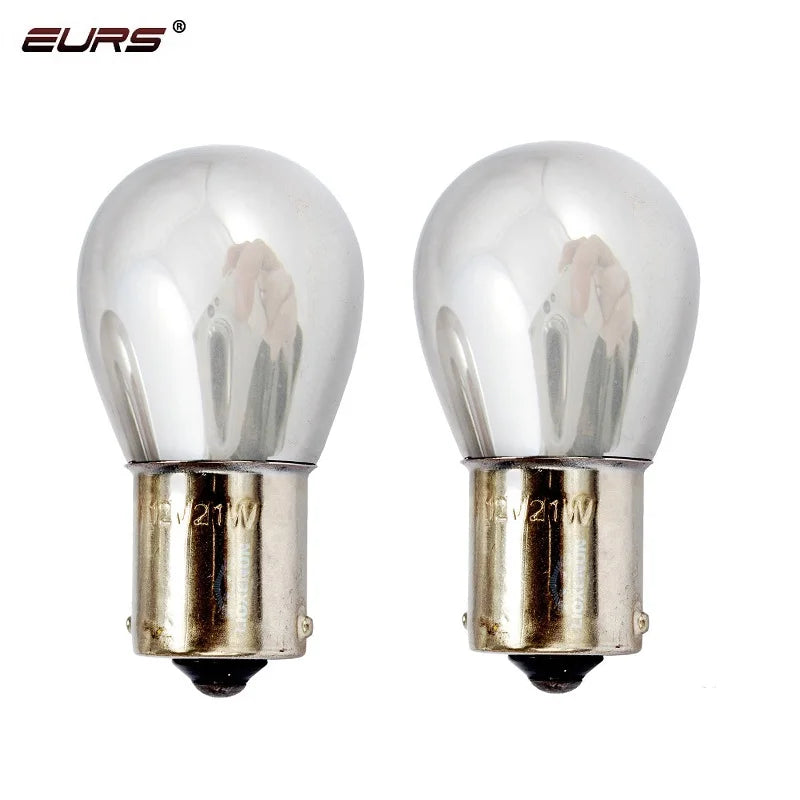 1pcs PY21W S25 BAU15S LED P21W BA15S 1156 LED Silver / Chrome Amber Glass 12V 21W Car Tail Lamp Stop lamp turn signal light