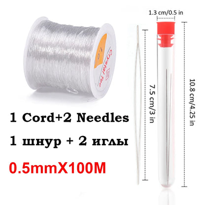 100M Plastic Crystal DIY Beading Stretch Cords Elastic Line Jewelry Making Supply Wire String jeweleri thread String Thread 0.5mmX100M Crystal 1 China