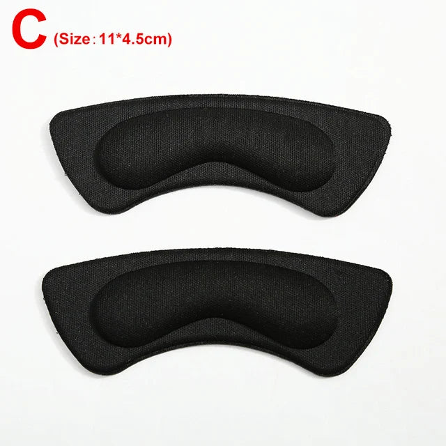 2pcs Insoles Patch Heel Pads for Sport Shoes Adjustable Size Antiwear Feet Pad Cushion Insert Insole Heel Protector Back Sticker C (Black)