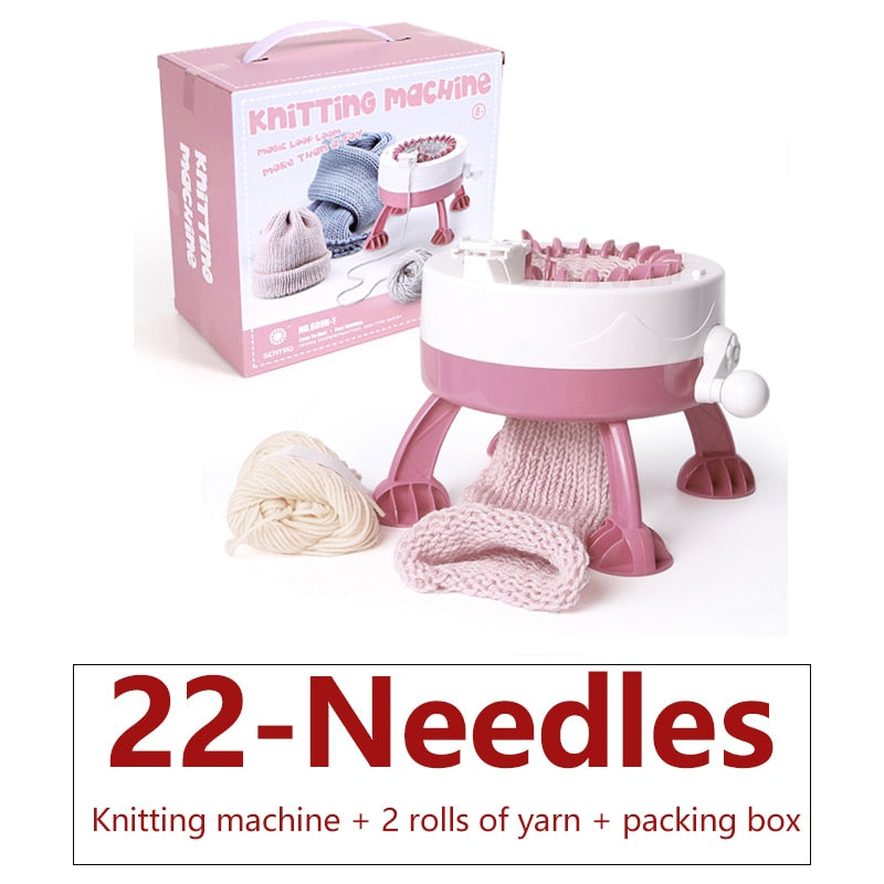 Handmade Knitting Machine for Scarves, Hats, Sweaters, Socks (22/40/48 Needle) - Perfect for Adults, Children, and Christmas Gifts 22 Needles Yarn Box