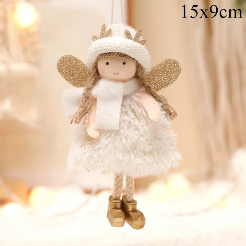 Happy New Year Gifts Christmas Angel Doll Navidad Xmas Tree Ornaments Christmas Decorations for Home Noel Natal Decor YW155-White