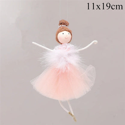 Happy New Year Gifts Christmas Angel Doll Navidad Xmas Tree Ornaments Christmas Decorations for Home Noel Natal Decor NF05-Pink