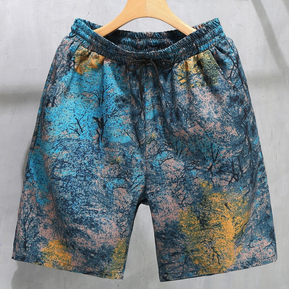 Hawaiian Beach Shorts Men Hip Hop Streetwear Tie-dye Short Plus Size 10XL 12XL Summer Shorts Male color 2