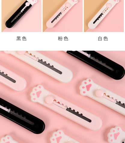 1Pc Art Cutter Kawaii Cat Claw Utility Knife Student Art Supplies DIY Tools Girl Gifts Creative Stationery School Supplies