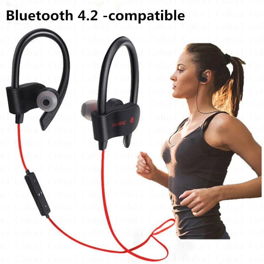 Bluetooth Earphone Earloop Earbuds Stereo Bluetooth Headset Wireless Sport Earpiece Handsfree With Mic For All Smart Phones 558