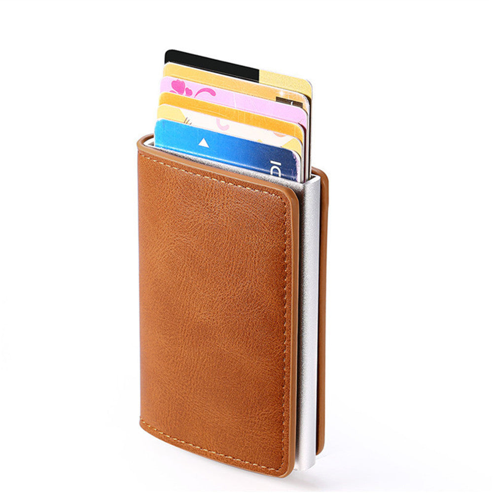 Credit Card Holder Men Woman Smart Wallet RFID Cardholder Carbon Fiber Leather Wallet Money Clip Purse Card Case