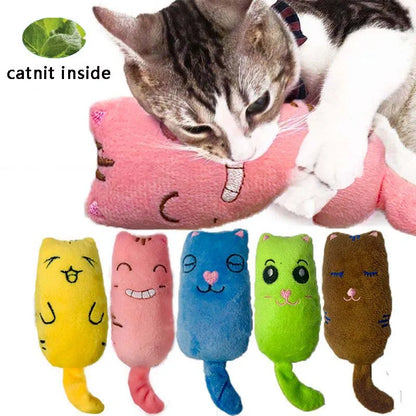 Teeth Grinding Catnip Toys Interactive Plush Cat Toy Pet Kitten Chewing Claws Thumb Bite Cat mint For Cats Funny Little Pillow