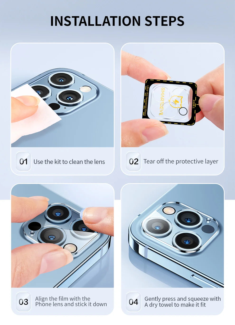 Tempered Glass Camera Protector For iPhone 14 13 12 Pro Max Lens Protective Glass for iPhone 13 mini Lens Protector