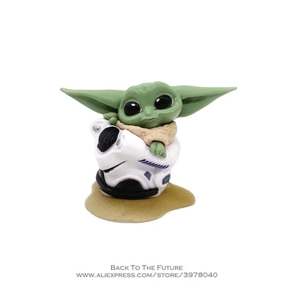 Disney Star Wars 4-6cm Toy Master Baby Yoda Darth PVC Action Figure Anime Figures Collection mini Toy model for children gift GRAY