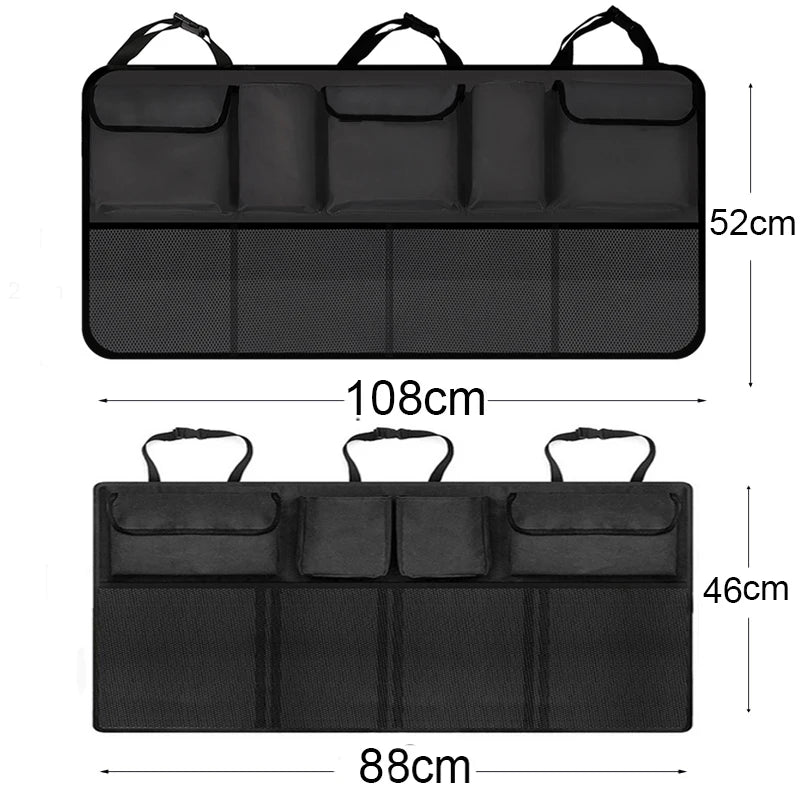 Auto Storage Organizer Car Trunk Bag Universal Large Capacity Backseat Storage Bag Trunk Cargo Mesh Holder Pocket