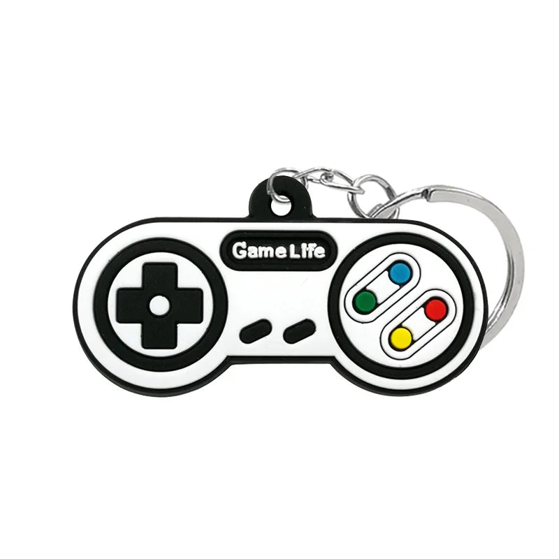 1PCS PVC new style Game Machine Keychain & Keyring Cute Gamepad Joystick Key Chain Keychains Bag Car Hanging fit men boy keys 7060-40