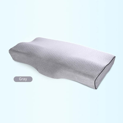 Memory Foam Bed Orthopedic Pillow Neck Protection Slow Rebound Memory Pillow Butterfly Shaped Health Cervical Neck Size 60/50 cm Gray China