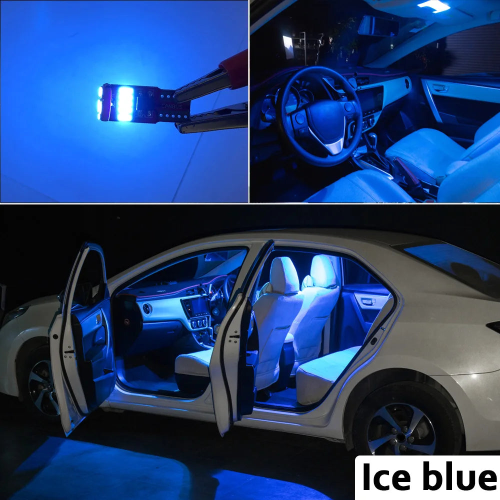 MDNG 10Pcs LED Interior Light Kit For 2006 2007 2008 2009 2010 2011 2012 Toyota RAV4 Canbus Car Bulb Dome Map Reading No Error Ice Blue