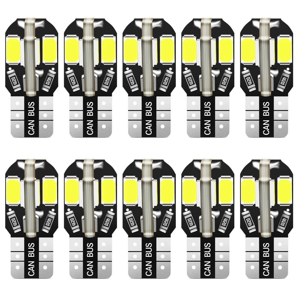 10/20PCS W5W T10 LED Bulbs Canbus 5730 8SMD 4014 26smd 12V 6000K 194 168 LED Car Map Dome Lights Parking Light Auto Signal Lamp