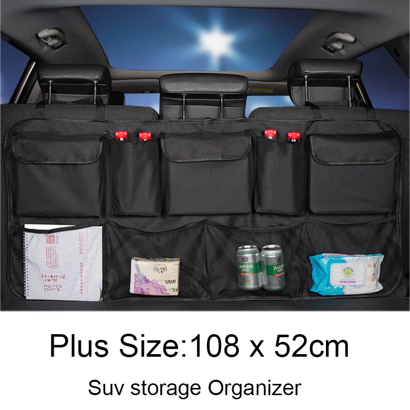 Auto Storage Organizer Car Trunk Bag Universal Large Capacity Backseat Storage Bag Trunk Cargo Mesh Holder Pocket