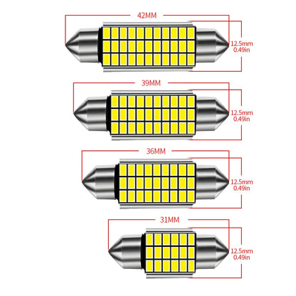 AILEO 1x C10W C5W LED Canbus Festoon 31mm 36mm 39mm 42mm for car Bulb Interior Reading Light License Plate Lamp White Free Error