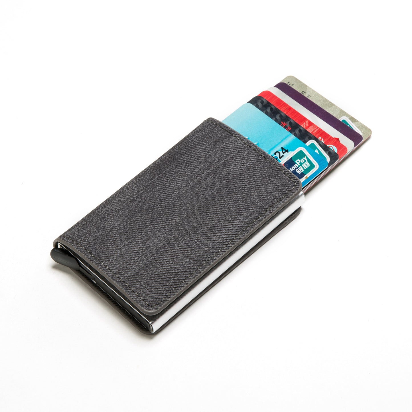 Credit Card Holder Men Woman Smart Wallet RFID Cardholder Carbon Fiber Leather Wallet Money Clip Purse Card Case