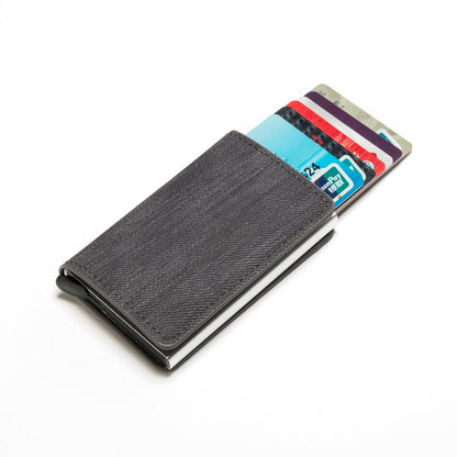 Credit Card Holder Men Woman Smart Wallet RFID Cardholder Carbon Fiber Leather Wallet Money Clip Purse Card Case