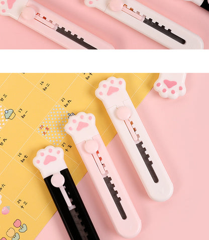 1Pc Art Cutter Kawaii Cat Claw Utility Knife Student Art Supplies DIY Tools Girl Gifts Creative Stationery School Supplies