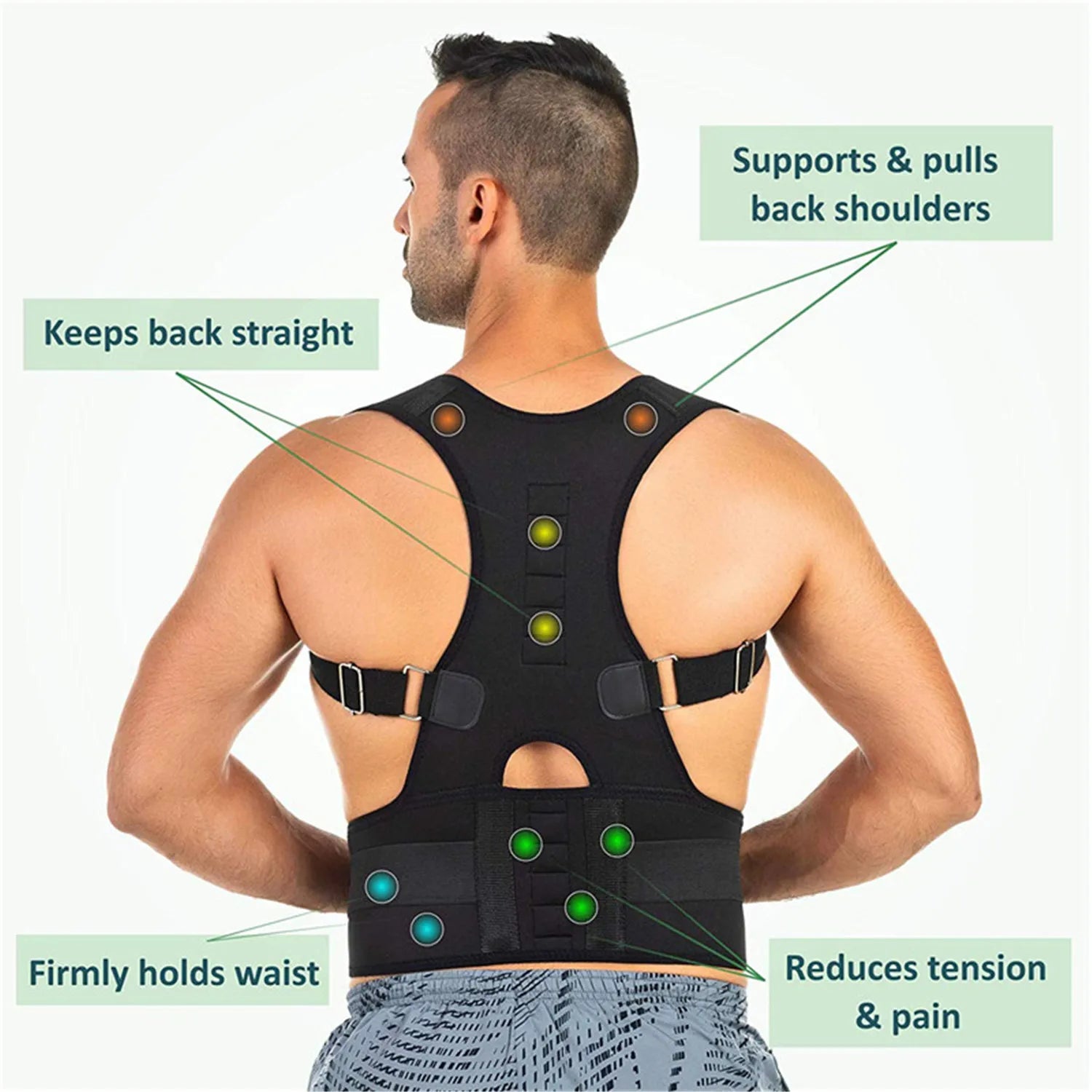 Magnetic therapy posture corrector brace supporter shoulder back support belt menwomen braces and support belt shoulder posture