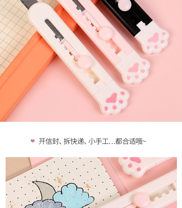 1Pc Art Cutter Kawaii Cat Claw Utility Knife Student Art Supplies DIY Tools Girl Gifts Creative Stationery School Supplies