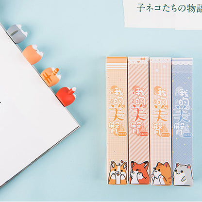 Cute Cartoon Cat Dog Hamster Fox Ass Bookmarks Kawayi Novelty Book Reading Item Creative Gift for Kids Children Stationery