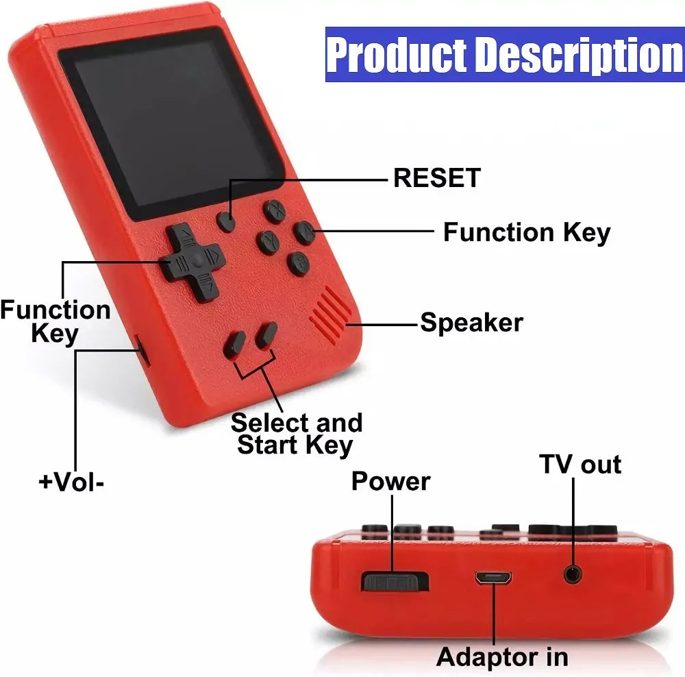 Retro Handheld Game Player With Bag Protection Video Game Console TV AV Out Mini Portable 8 Bit Game Console for Kids Gift