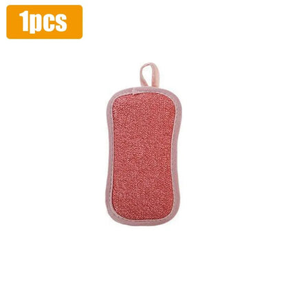 Kitchen Cleaning Magic Sponge Dishcloth Double Sided Scouring Pad Rag Scrubber Sponges For Dishwashing Pot Kitchen Cleaning Tool 1PC 3