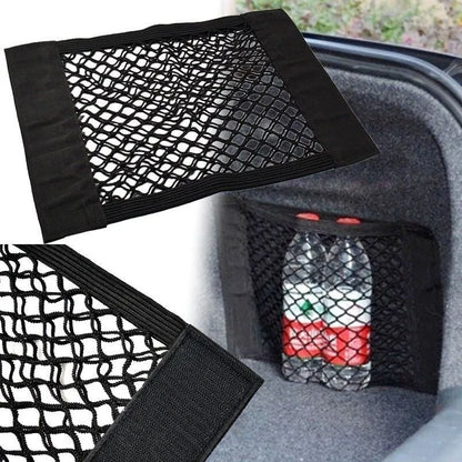 Car Back Rear Trunk Storage Net Seat Elastic String Net Magic Sticker Mesh Storage Bag Auto Organizer Seat Back Bag Freeshipping