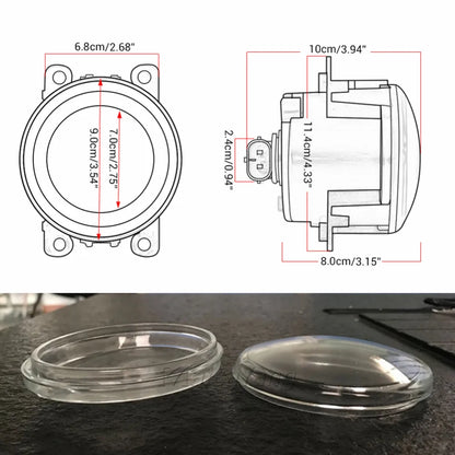 2pcs/set Round Diameter 90mm Fog Lamps Lights Tempered Glass Anti-fog Glass For Mitsubishi L200 Outlander Pajero Colt Triton ASX