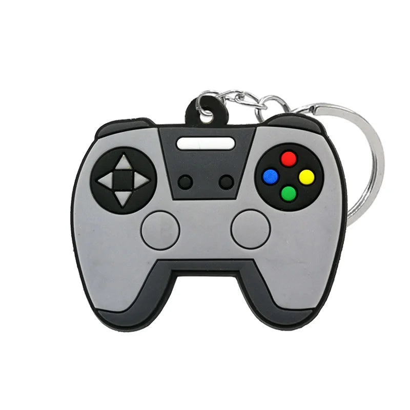 1PCS PVC new style Game Machine Keychain & Keyring Cute Gamepad Joystick Key Chain Keychains Bag Car Hanging fit men boy keys 7060-37