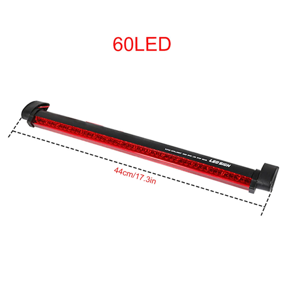 DSYCAR 12V Red Car LED Third Brake Lights Bar Rear Parking Signal Lamp Truck High Mount Stop Warning Light Universal 60LED