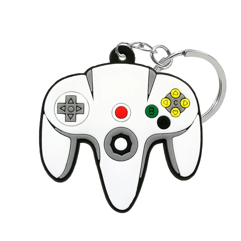 1PCS PVC new style Game Machine Keychain & Keyring Cute Gamepad Joystick Key Chain Keychains Bag Car Hanging fit men boy keys 7060-39