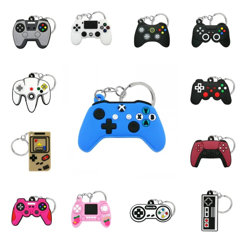 1PCS PVC new style Game Machine Keychain & Keyring Cute Gamepad Joystick Key Chain Keychains Bag Car Hanging fit men boy keys