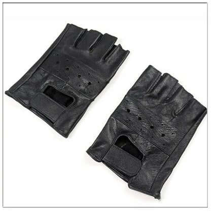 High Quality Men Genuine Leather Gloves Slip-resistant Luvas Half Finger Sheep Leather Fingerless Gym Fitness Gloves