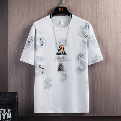 Hip Hop Loose Mens Streetwear T-shirts Casual Classic Summer Short Sleeves Black White Tshirt Tees Print Oversize 2331 No Necklace 1
