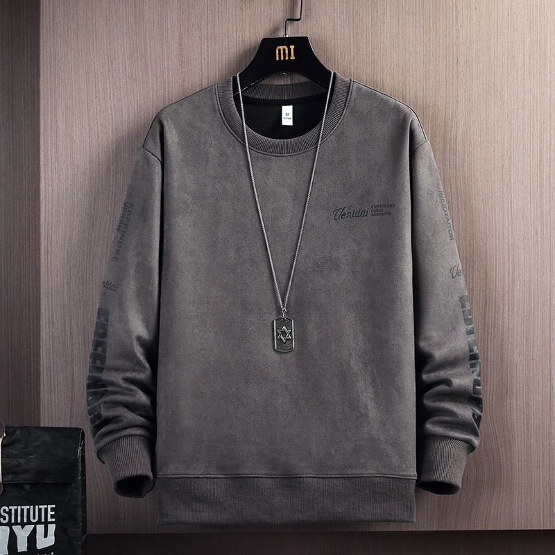 Hoodies Sweatshirt For Men's Grey Blue Hip Hop Punk Pullover Streetwear Casual Fashion Clothes 3011 No necklace 1