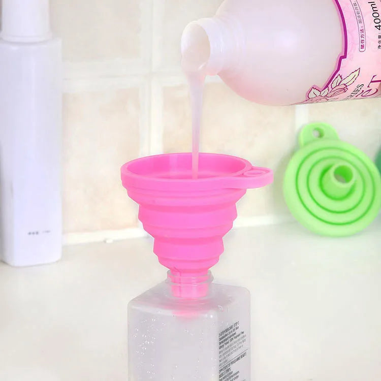 Household Foldable Telescopic Funnel Kitchen Sub Packaging Oil Leak Candy Color High Temperature Resistant Thistle Tube