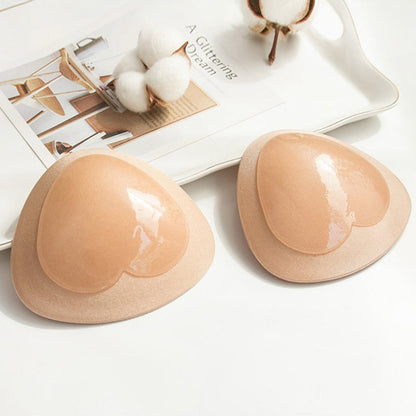 Invisible Heart Padding Magic Bra Insert Pads Push Up Silicone Self Adhesive Breast Enhancer Women Intimates Breast Lift Nipple style 6 1 pair One Size