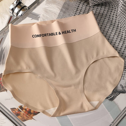 Invisible Panties Women Seamless Briefs Female Underpants Ultra-thin Underwear High Rise Panties Solid Comfy Lingerie Ice Silk Champagne CN