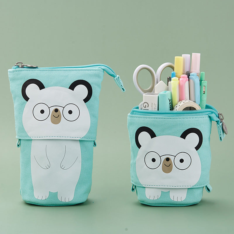 Kawaii Cat Bear Sheep Pencil Bag Pen Case Flexible Big Capacity Fabric Quality Pencil Box Kids Gift School Supplies Stationery