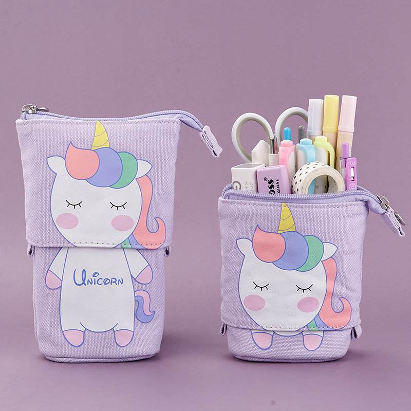 Kawaii Cat Bear Sheep Pencil Bag Pen Case Flexible Big Capacity Fabric Quality Pencil Box Kids Gift School Supplies Stationery