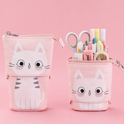 Kawaii Cat Bear Sheep Pencil Bag Pen Case Flexible Big Capacity Fabric Quality Pencil Box Kids Gift School Supplies Stationery