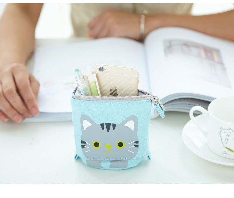 Kawaii Cat Bear Sheep Pencil Bag Pen Case Flexible Big Capacity Fabric Quality Pencil Box Kids Gift School Supplies Stationery