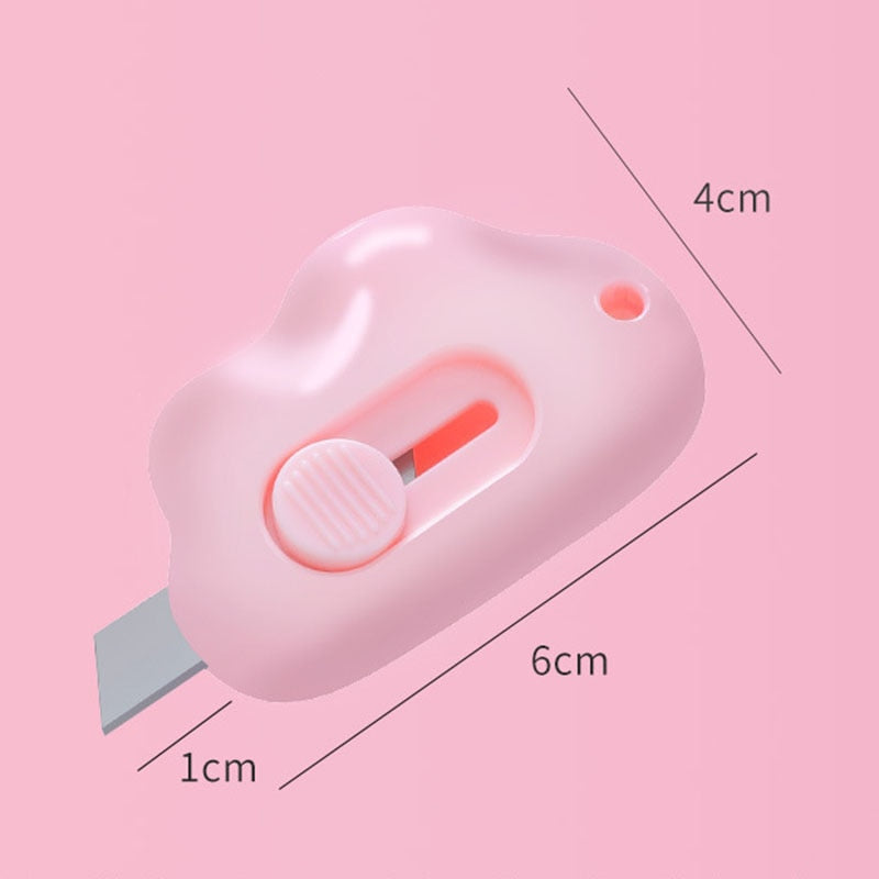 Kawaii Mini Utility Knife Clouds Retractable Portable Letter Opener Cute Scrapbooking ToolsExpress Box Knife Paper Stationery