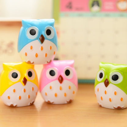 Kawaii Novelty Double Hole Owl Pencil Sharpener Creative Children's Gift Stationery School Supplies