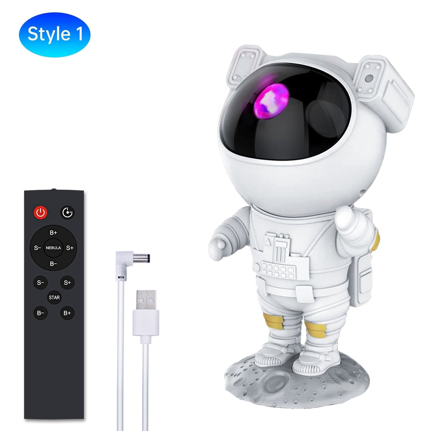 Kids Star Projector Night Light with Remote Control 360°Adjustable Design Astronaut Nebula Galaxy Lighting for Children Adults Style 1 China